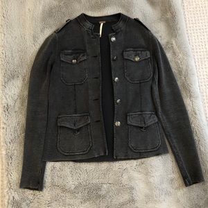 Free People Grey Military Jacket